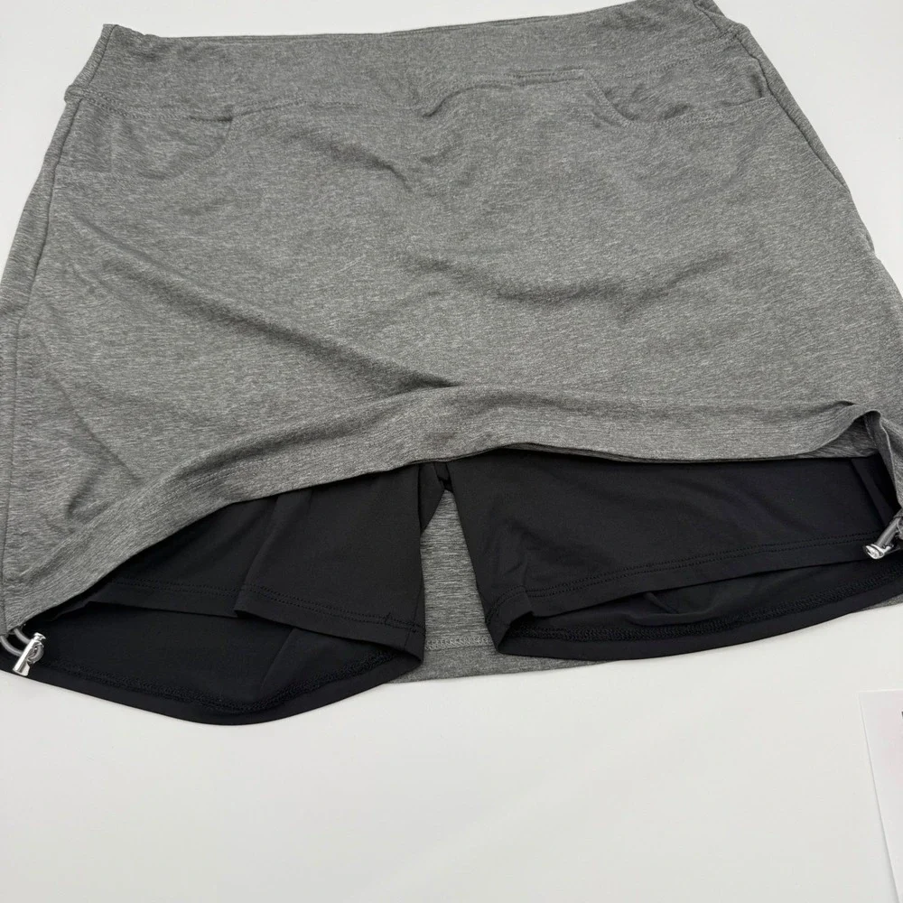 PGA TOUR Women's Golf Skort Medium Gray Stretch Pull On Athletic Performance
